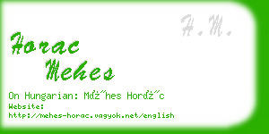 horac mehes business card